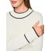Marccain Sports - BS 4125 M63 - Witte gebreide trui met contrasterende randen 
